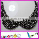 Factory Directly100% Handmade Patch Rhinstones Beaded Collar Woman Coat Tshirt Necklace Roundles Beads Applique Accessories thumbnail-4
