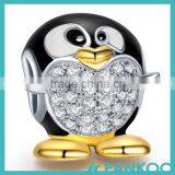 Playful Penguin 925 Sterling Silver Charms Bead Fit Pankoo Bracelet Gift thumbnail-1