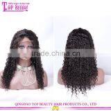 Wholesale Qingdao Factory Price 20 Inch Raw Unprocessed Virgin Peruvian Hair Lace Wig Curly Human Hair Topper Wig thumbnail-3