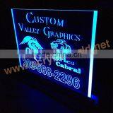 Popular Blue Light Custom Led Acrylic Sign With Base Manufacturer