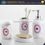 Sexy Woman Print Sanitary Ceramic China Bathroom Accessory Set for Ladies thumbnail-1