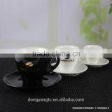 Factory direct wholesale porcelain black & white coffee cup and saucer