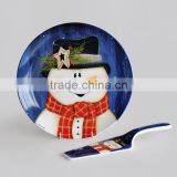 Cake Plate With Shovel Christmas Design Porcelain Plate 12" thumbnail-2