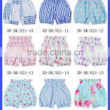 High Quality Sweet Blue White Stripe High Waist Seersucker Toddler Girls Shorts Kids Summer Bubble Shorts thumbnail-4