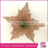 Bulk Buy Linen Poinsettia Flower Christmas Decorations thumbnail-3
