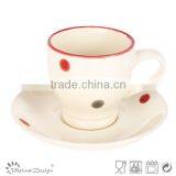Cup Saucer Handpainting Top Sale With Dots thumbnail-1