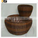 Round pe Rattan Woven Planter With Pvc Linner thumbnail-1