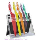 Color Non-stick Coated Blade Kitchen Knife Set With Acylic Stand thumbnail-1