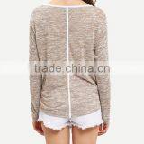Customized Woman T-shirts Ladies Casual T Shirt Round Neck Long Sleeve Loose T-shirt thumbnail-2