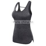 High Quality Solid Color Wholesale Custom Womens Sport Tank Top thumbnail-3