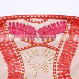 2015 Top Quality New Fashion Girl's Stripless Pink Nail Beaded Appliques Bandage Dress Special Occasion Dress thumbnail-5