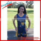 Made in China Soft Edges Sports Netball Uniforms Netball Jersey Cheap Netball Dresses thumbnail-4