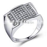Top Quality Wholesale Men's Jewelry Genuine S925 Silver Micro Pave Zircon Ring for Men thumbnail-1