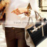 New Coming Black White Contrasted Color Hard Leather Ladies Bags thumbnail-3
