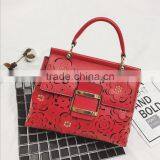 Zm50181b New Style Fashion Lady Bag Hollow Out Flowers pu Handbag Women thumbnail-2