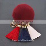 Fashion Tassel Pom Pom Fur Ball Keychain Wholesale Fur Pompoms Tassel Bag Charm 114A thumbnail-2
