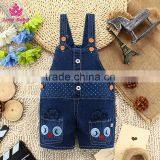 Fashionable Baby Denim Short Pants Buttons Carton Animal Kids Strap Jeans Pants thumbnail-1