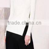 EY0867S Long Sleeve Cable-knit Hem Split Pullover Knit Sweater Patterns for Girls thumbnail-1