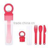 Plastic Utensil Set With Bottle Opener - Utensils Included Are Spoon, Fork and Knife and Comes With Your Logo thumbnail-2