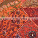 Orange Lounge Floor Pillow Cover Hand Embroidered Bed European Cushion 26in thumbnail-5