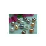 Multi Color Freshwater Cultured Oval Pearl Bead