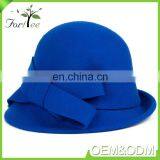 Promotion Fashion Korea Style Khaki Bowknot Felt Winter Women Fascinator Wide Brim Hat thumbnail-6