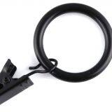 Black Matte Metal Curtain Rings With Clips (1 thumbnail-1