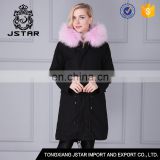 Fantastic desgin korean winter clothes black women jacket with fur
