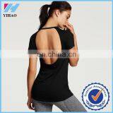 Yihao Hot Sale Superb Design Women Cotton Sexy Fitted Blank T-shirts With Sexy Girl Charming Women T-shirt Women Fitness Tank thumbnail-1