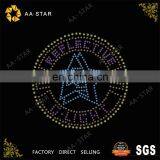 Reflective Stars Custom Iron on Rhinestone Appliques for T-shirts thumbnail-1