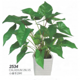 China Wholesale Artificial Caladium Tree Bonsai for Decoration With Real Looking Leaves