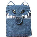 Gray Felt Laptop Briefcase Bag Office Felt Laptop Messenger Bag thumbnail-4