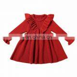RTS Christmas Ruffle Winter Dress Sweater Dress Baby Girl Dresses thumbnail-1