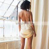 Wholesale Silk Summer New Women's Boat Neckline Strapless Sexy Slim Long Dress thumbnail-6
