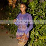 LAITE D2199 Autumn&winter See-through Maxi Casual Dresses Women Fashion Printed Sexy Dresses thumbnail-7