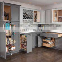 Custom House Building Project High End Quality Gray Color Cupboard With Commercial Kitchen Sink American Kitchen Design thumbnail-2