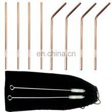 High Quality Stainless Steel Water Bottle Drinking Rose Gold Straw thumbnail-3