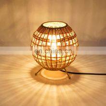 Vintage Restaurant Antique Retro Bamboo Shade Frame Bedside Table Bedroom Living Room Lamp Stand Bamboo Rattan Pendant Lamp thumbnail-4
