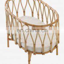 High Quality Rattan Doll Cradle Bassinet Bed, Mini Beige Rattan Bed for Dolls Best Price Wholesale Vietnam Supplier thumbnail-5