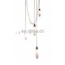 Hot Selling Linear Lasso Glass Lampshade Chandelier Lamp Modern Luxury Home Decor Ring Living Room Pendant Light thumbnail-1