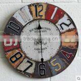 New Products Wholesale Fashion Round Shape Wooden Crafts Wall Clock thumbnail-3