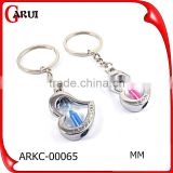 wholesale jewelry heart desgin for couple promotional metal keychain