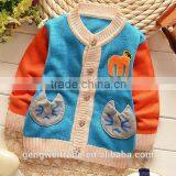 2014Autumn Winter Children Sweater Cute Cartoon Cardigan