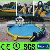 Summer Hot Sell Inflatable Water Pool With Slide for Commercial Use