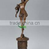 Bronze Nude Lady With Flower Candlesticks