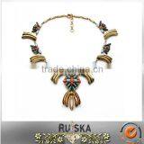 Special Design Resin Stone With Small Crystal Alloy Banana Charms Necklace thumbnail-1