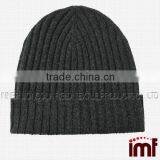 Charcoal Gray Pure 100% Cashmere Beanie Hat thumbnail-1
