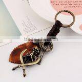 Hot Sale Leather KeyChain High Quality Fashion Skull Pendant Key Chain Rings Vintage Keyring Accessories thumbnail-5