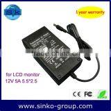 60W 12V 5A ac Power Adapter for LCD Monitor 5.5*2.5mm thumbnail-1