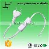China Offer White 2A 250V Power Cord With Inline Switch